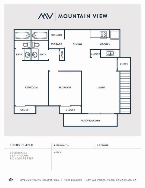 Mountain View Apartments Floorplan C